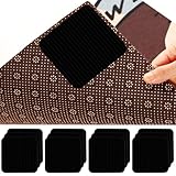 Zhufas 12 Stück Teppich Antirutschunterlage, Waschbar Teppichgreifer für Teppiche, Antirutsch Pads Verwendet für Antirutsch-Teppiche auf Hartholzböden und im FreienSchwarz