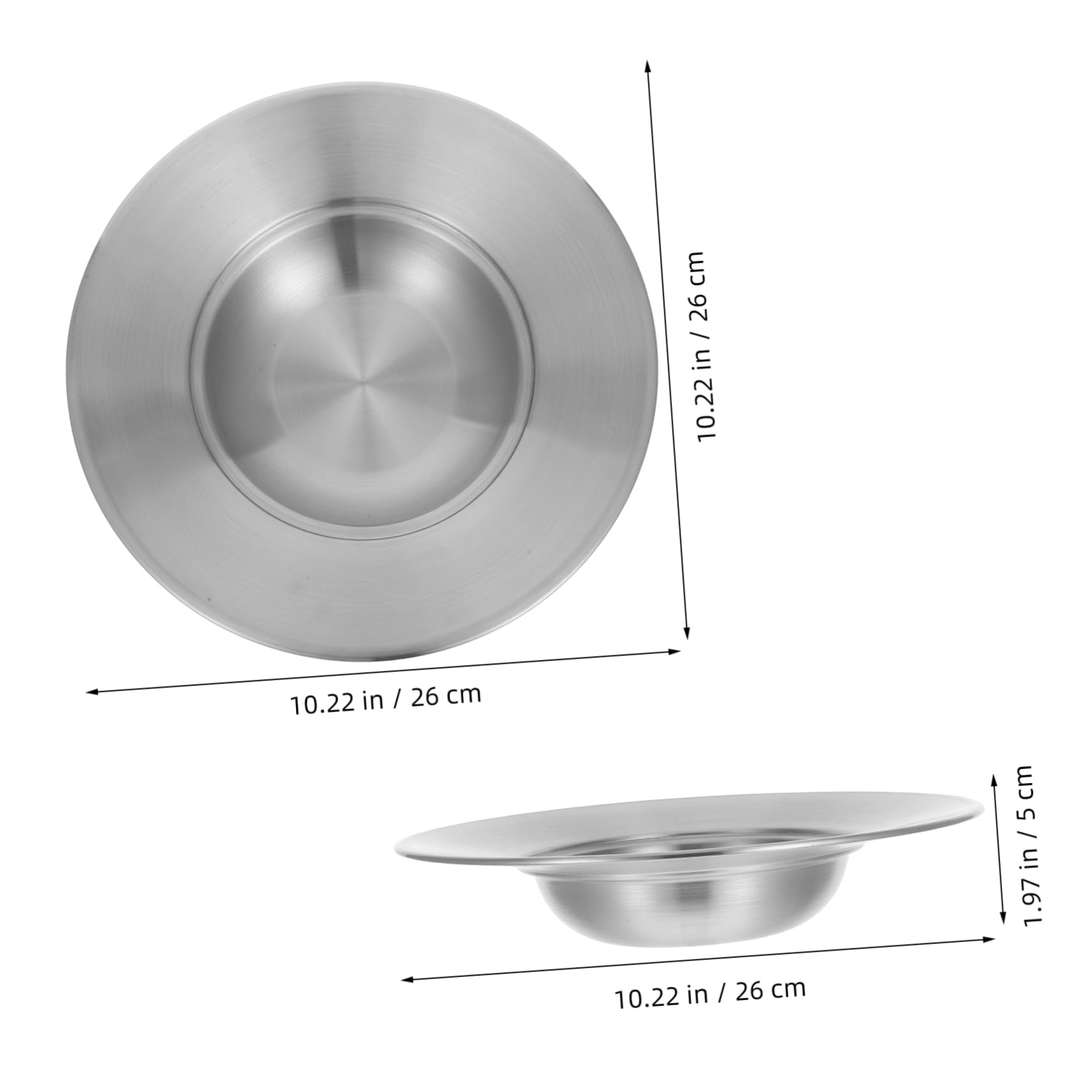 BEBEMOKO Versatile Stainless Steel Pasta Bowl Wide Rim Soup Bowl for Pasta Desserts Soups and More Easy to Clean