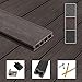 Produktbild Montafox WPC Terrassendielen Dielen Komplettset Hohlkammerdiele Komplettbausatz Unterkonstruktion Clips, Größe (Fläche):10 m² 2.2m, Farbe:Dunkelbraun