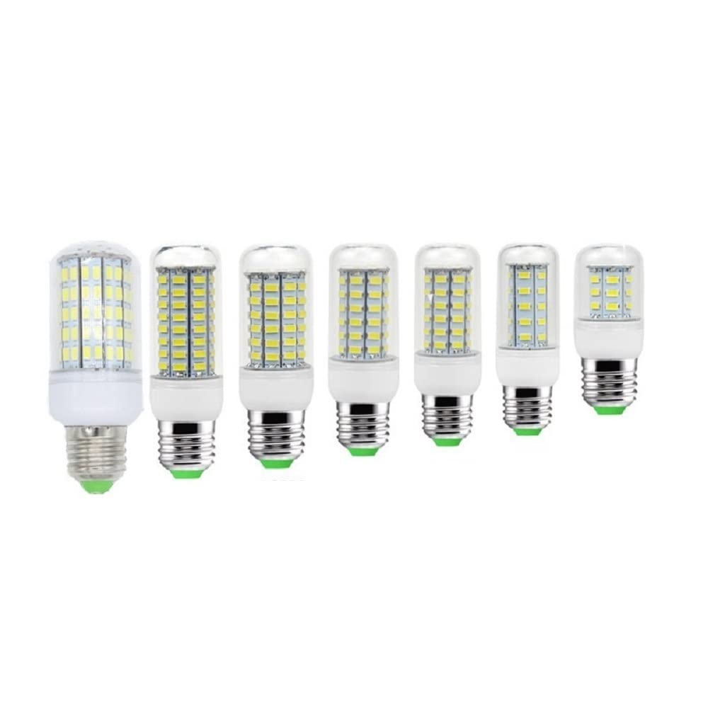 KJXP Lighting, Lot de 10, LED maïs lumière AC220V E27 SMD5730-24/36/48/56/69/72/96LEDs 5w/6w/7w/8w/10w/12w/15w lampe à coque transparente(Warm White,15w)