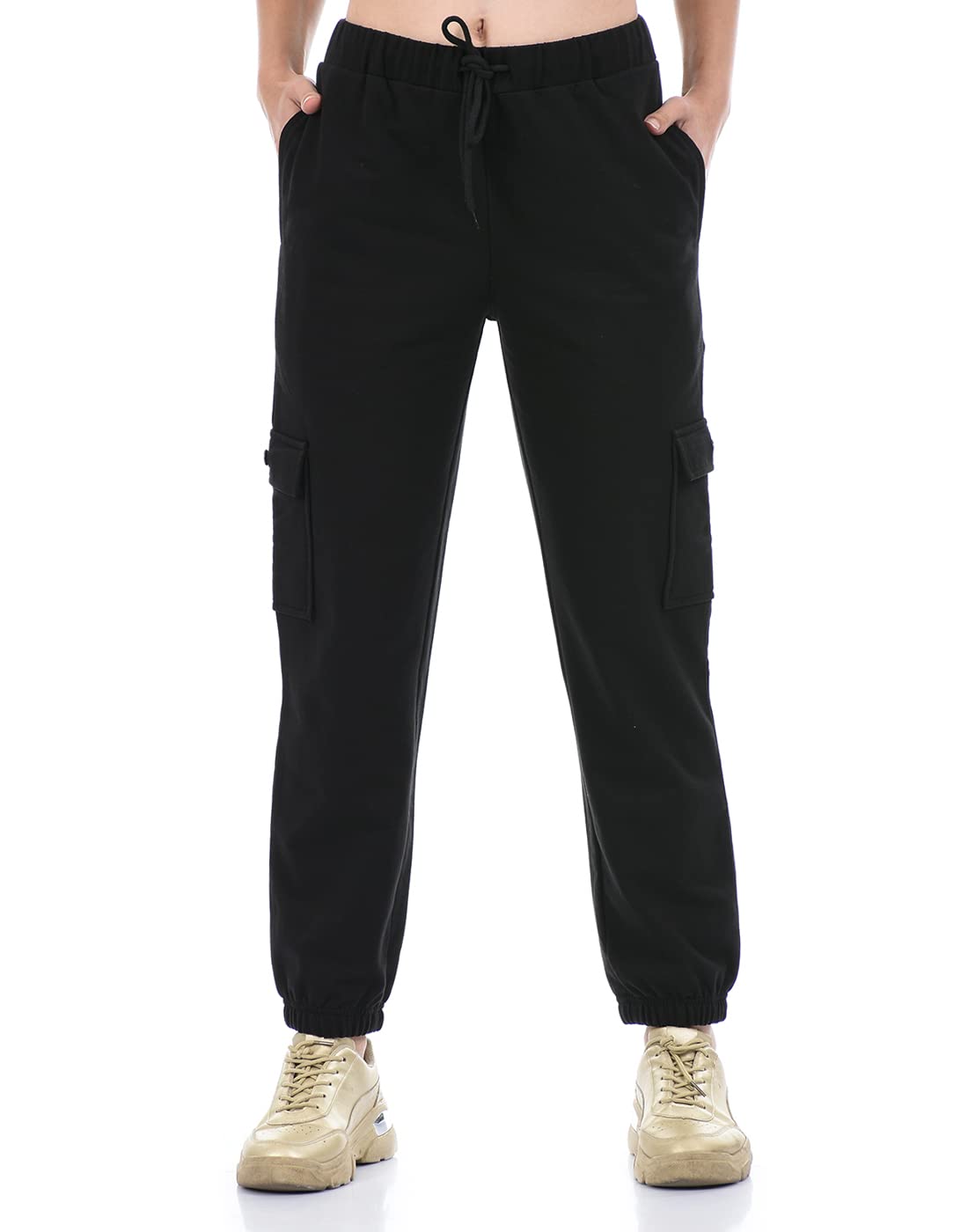 oneway | Utility cargo joggers for women| Comfort fit| Multipurpose| Pockets| Cotton| Regular Fit Stretchable-picture-17