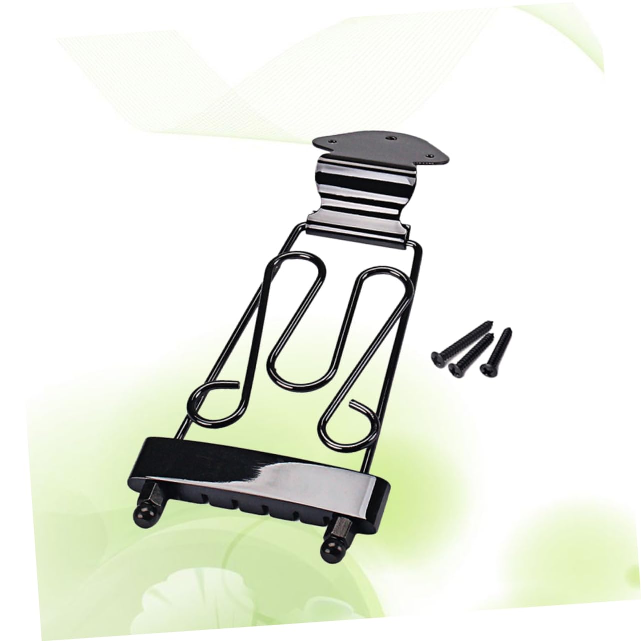 ifundom Ga412 Plated Guitar Bridge 6 String Jazz Archtop Bass Tailpiece Black Flowers Diy Guitar Accessory Set