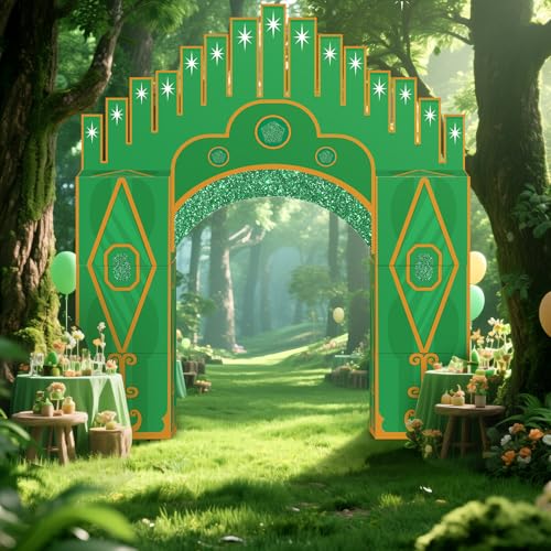 Bucherry 7 Pcs Emerald Cardboard Castle Green Wizard Playhouse Large Wizard Party Decorations 43 Green Emerald Fort Boxes Decorations for Magical Witch Fairy Photo Props Supplies Birthday Gift