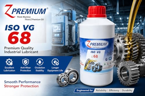 Image of ZPremium Industrial Lubrication Oil ISO VG 68 - Premium High-Performance Oil for Hydraulic Systems, Gearboxes, Bearings, Circulating Systems, Pumps & Industrial Machinery | 1 Litre (Pack of 1)