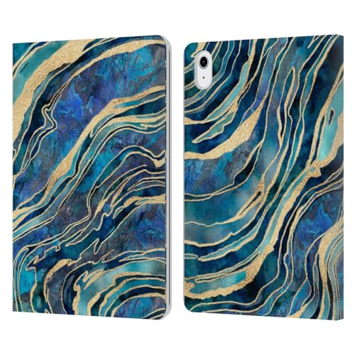 Étui portefeuille en cuir pour iPad Air 11 2025 LebensArt bleu