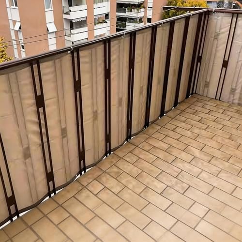 Écran de confidentialité pour balcon marron 100x100 cm - 3