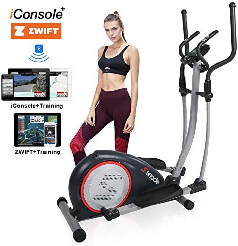SNODE Magnetic Elliptical Machine with Intelligent App - Indoor Cycling Exercise Equipment with Tablet Holder