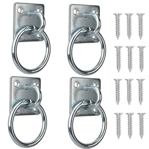 Tie Ring Plate,Wall Mounted Block Tie Ring Horse Hitching Ring with Screws for Horse Stall Stable Tack Room and Barn