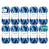 Gründl Wolle Lisa Premium color - Garn zum Stricken mit Farbverlauf - Strickgarn - Häkelgarn - Weich und hautfreundlich - 100% Polyacryl 10 Knäuel 50 g / 133 m -Nadelstärke 3,5-4,5 - blaugrün-grün