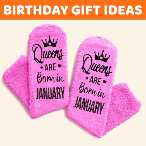 Image of HAPPYPOP Birthday Gifts Ideas for Women - January February March Birthday Socks in Pink