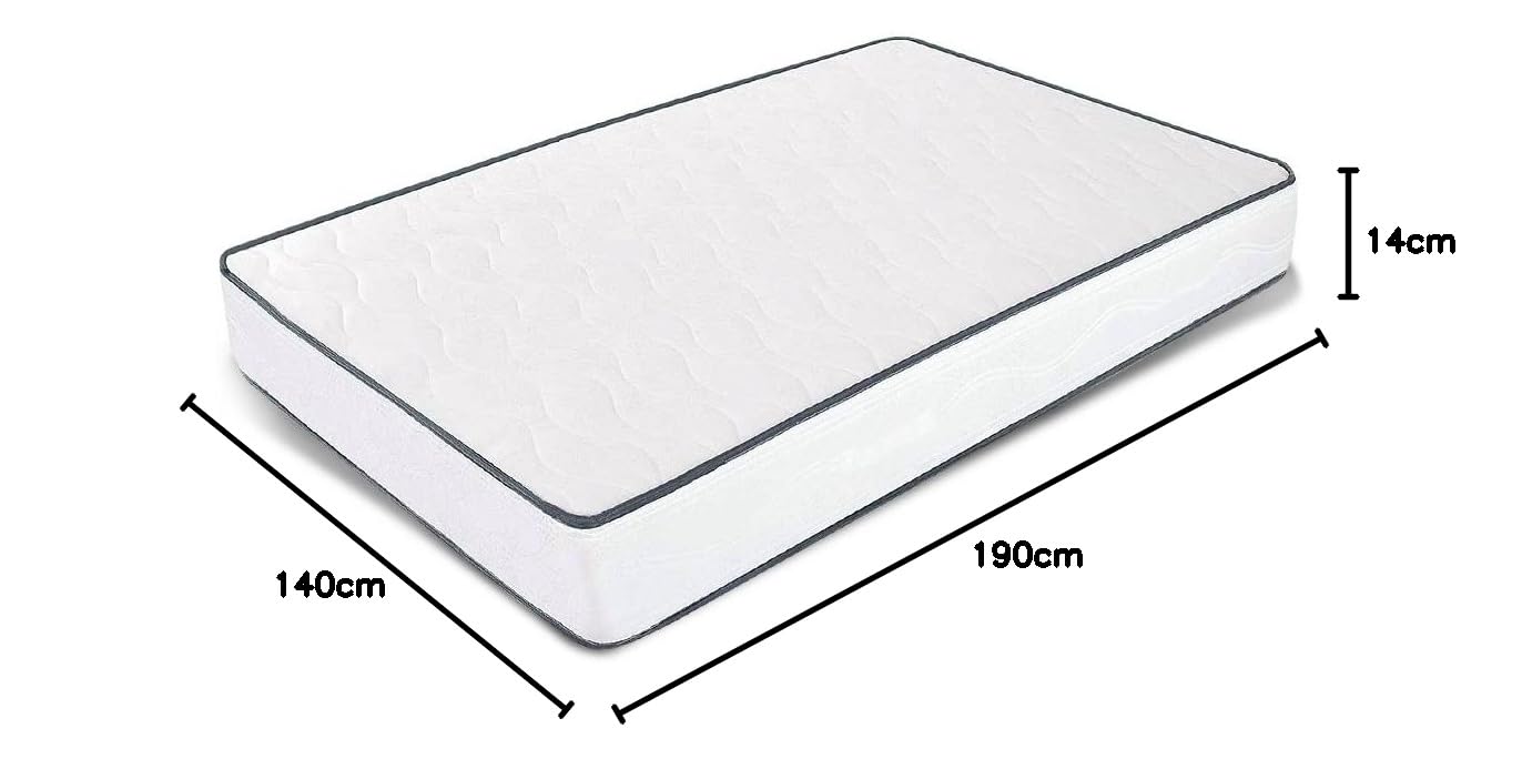 miasuite i sogni italiani H14 Materasso Ortopedico con Rivestimento in Cottone, Water Foam e Poliuretano, Bianco, alla Francese, 140 x 190 x 14 cm
