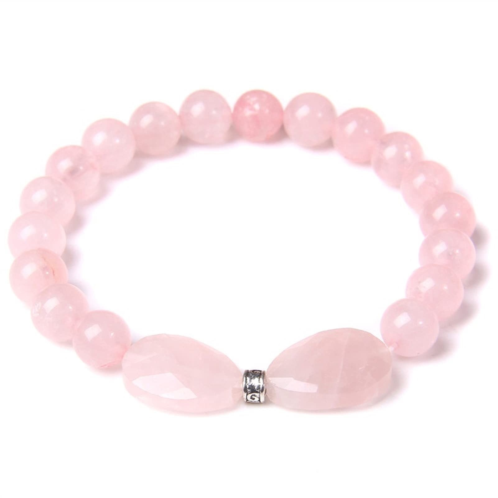 WXKAGF Bracciale in Pietra Naturale Bracciale in Pietra Naturale da 8 mm Bracciale con Perline Reiki Quarzo Rosa Avventurina Ametiste Braccialetti con ciondoli in Cristallo Bracciale Gioielli
