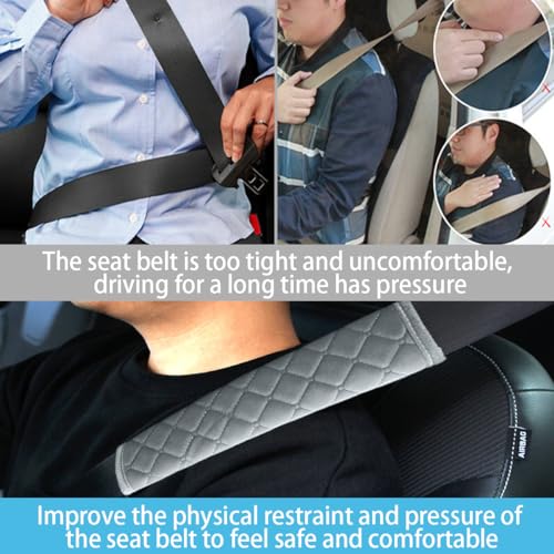 Image of JOYCOURT 2PCS Universal Car Seatbelt Pad Cover, Long Crystal Velvet Shoulder Cover Kit for Adults and Children, Helps Avoid Friction on Shoulder and Neck, Fits All Cars and Packs