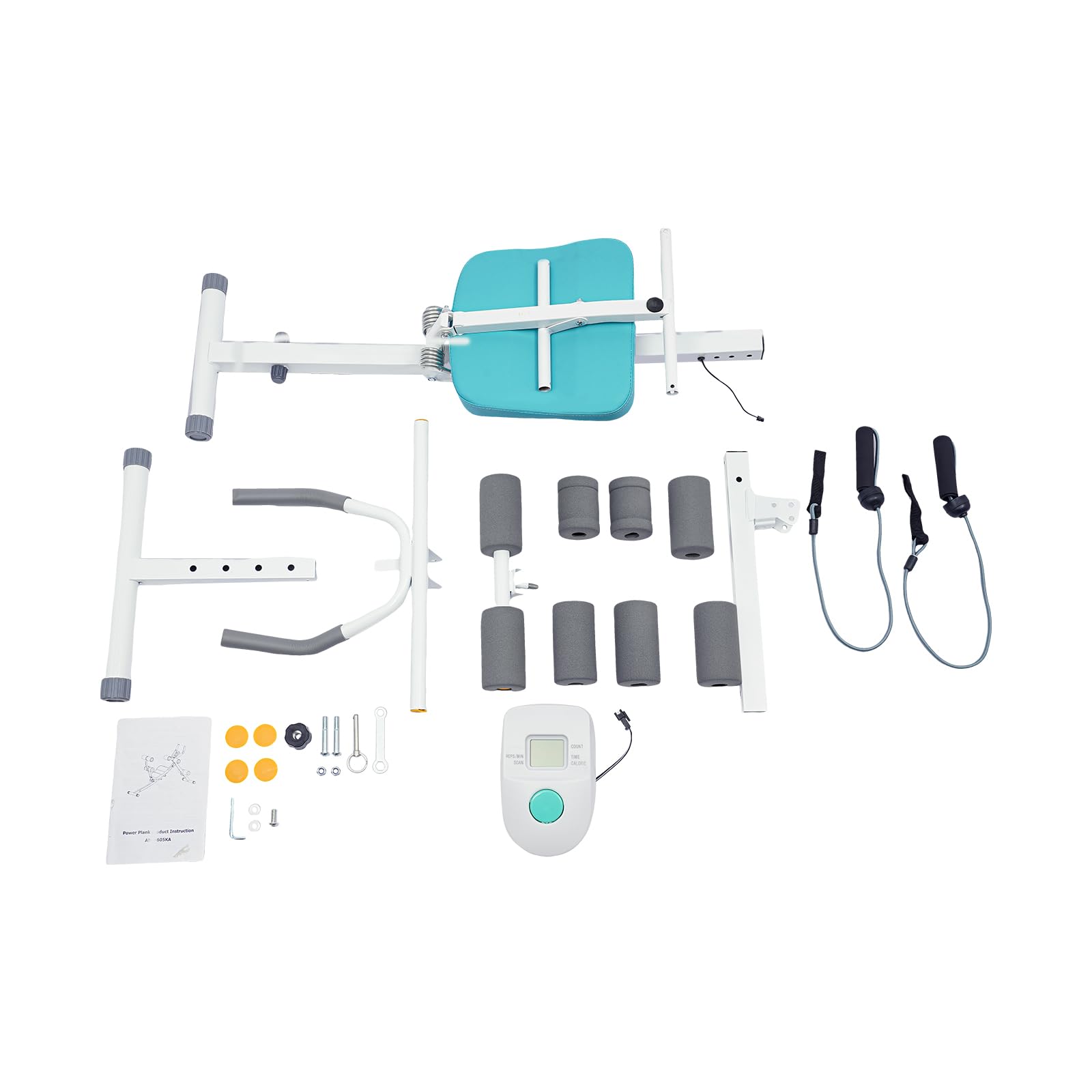 Trenażer mięśni brzucha, maks. 120 kg, składany, z wyświetlaczem LCD, regulowany, wielofunkcyjny przyrząd treningowy do treningu rdzenia