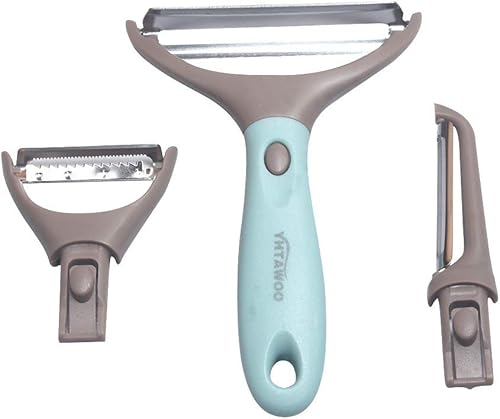 Pelador de frutas Pelador de verduras 3 en 1 Trío Peeler Set Juliana Pelador de patatas Pelador de verduras Cortador de acero inoxidable