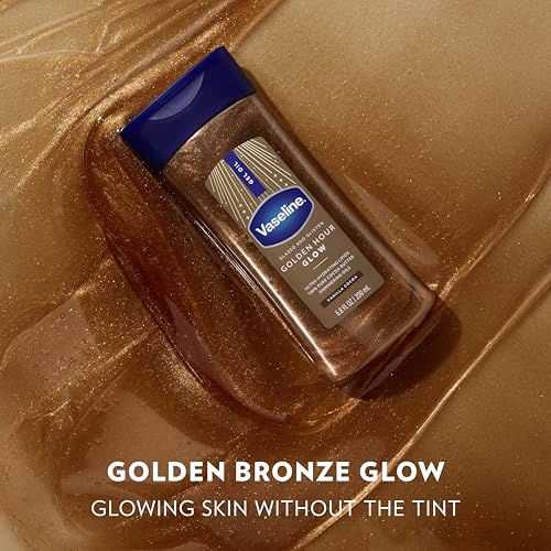Vaseline Glazed and Glisten Golden Hour Body Gel Oil Glow Vanilla Cocoa Shimmering with Ultra-Hydrating Lipids and 100% Pure Cocoa Butter, 6.8 Oz - Image 4