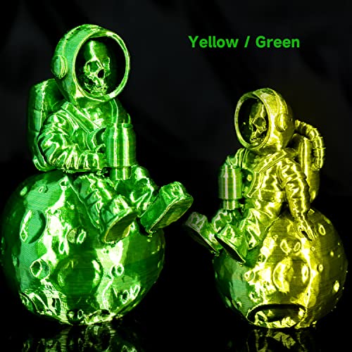 Image of Gratkit Silk Dual Color PLA Filament, Coextrusion PLA Filament 1.75mm, + /-0.03mm, 1KG /Roll, Silk PLA Yellow & Green
