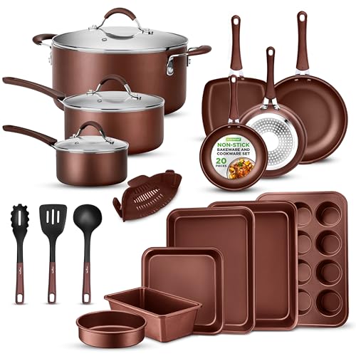 Kitchenware Pots & Pans Set – High-qualified Basic Kitchen Cookware Set, Non-Stick (20-Piece Set)