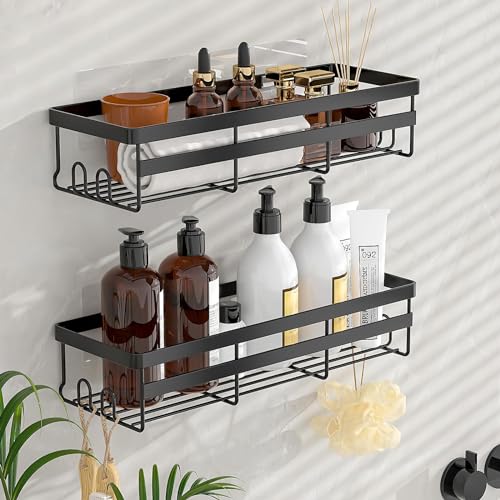 Image of WOWBOX Shower Caddies 2 Pack - Adhesive Hanging Shower Shelf - Bathroom Organizers and Storage, No Drilling Stainless Shower Shelves for Home Decor, Bathroom Accessories