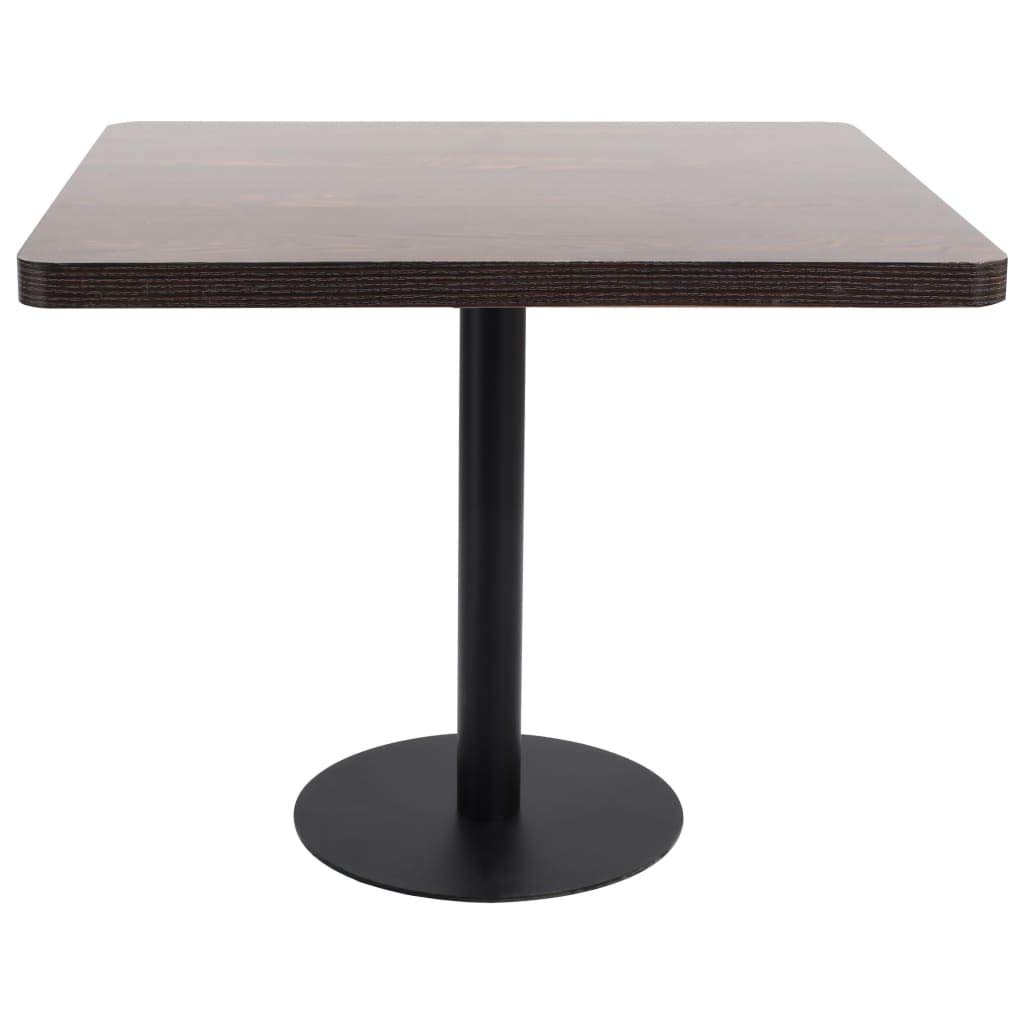 vidaXL Mesa de Jardín Bistró Mueble de Comedor Bar Barra Cafetería Restaurante Exterior Terraza con Tabla Rectangular MDF Marrón Oscuro 80x80cm