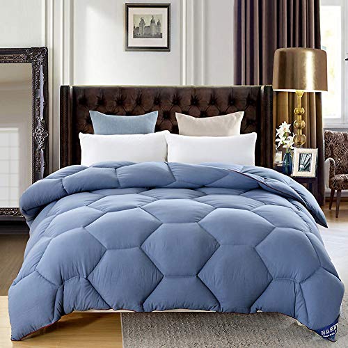 ASDFGH Invierno Hipoalergénico Edredones nordicos Duvet Insert, Esponjoso Reversible Edredón Acolchado alternativos Tabs de edredón de la Esquina,Silencioso-Azul 200x230cm(79x91inch)