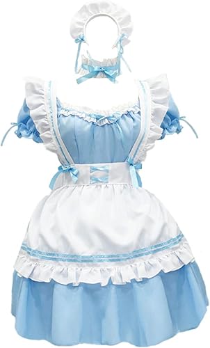 Miniatura 1 de Oplxuo Mini vestidos para mujer, disfraz de Halloween Kawaii con volantes, vestido de fiesta de Lolita francesa para sirvienta, disfraces de cosplay