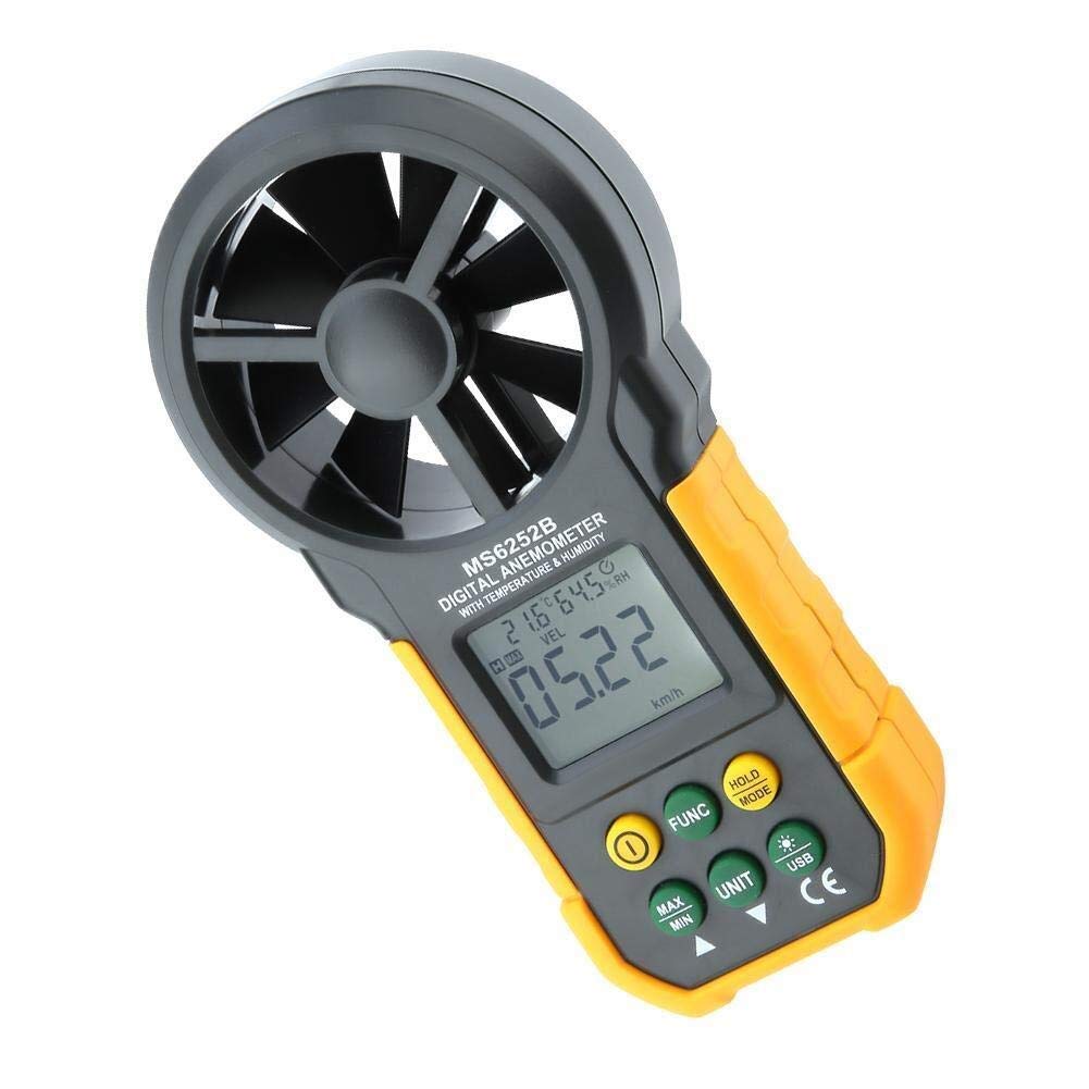 Handheld Anemómetro Digital Velocidad del viento LCD Retroiluminación Volumen de AIR VOLUMEN DE AIR TESTADOR DE VELOCIDAD DE VELOCIDAD DE VELOCIDAD DE VELOCIDAD DE CALIDAD DE LA TEMPERATURA DE HUMEDAD