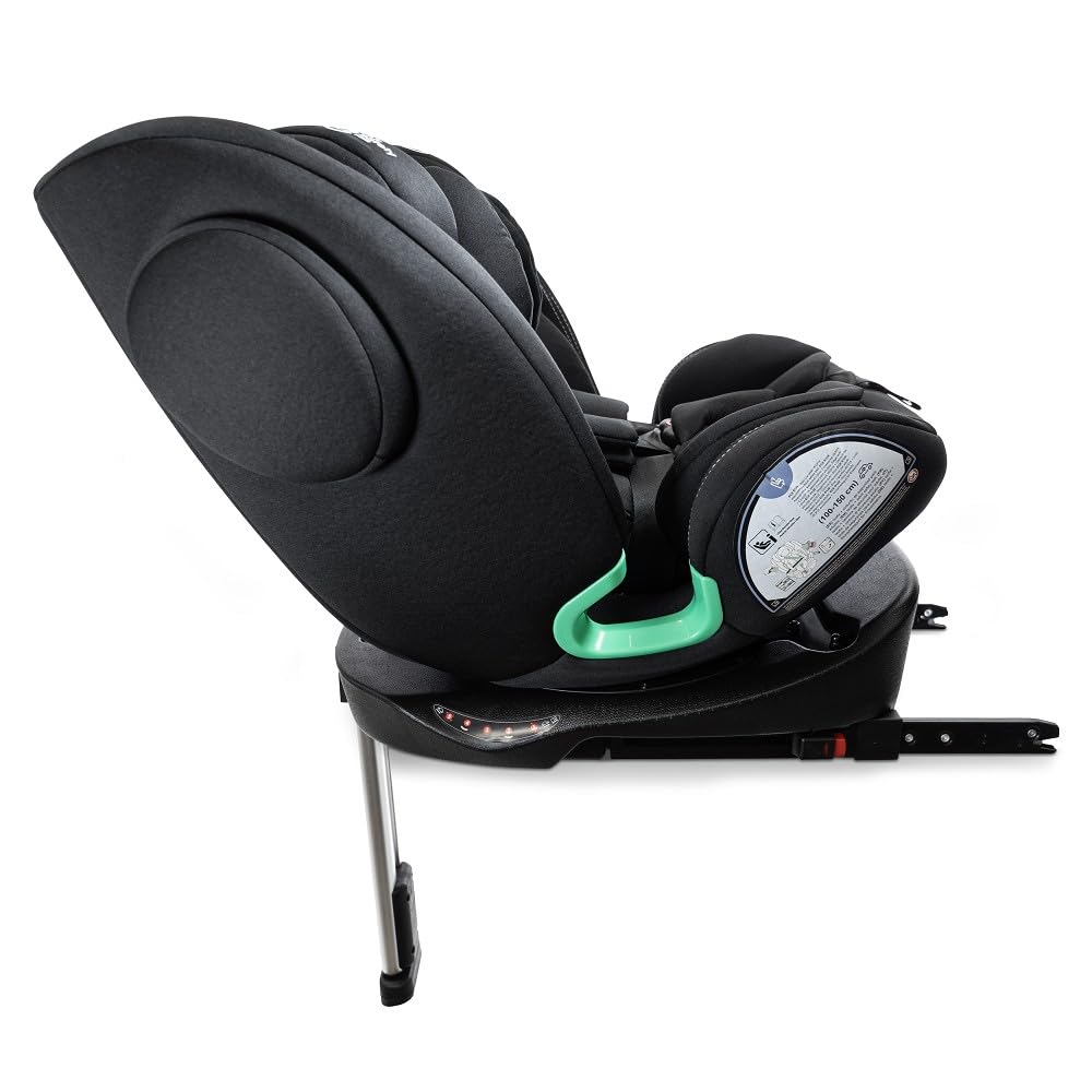 Interbaby Silla Coche Bebé PAX i-Size ISOFIX 360° Grupo 0+1+2+3 (Negro) | Silla auto giratoria 360 reclinable 40-150 cm, reductor recién nacido, protección lateral SPS, pata de apoyo