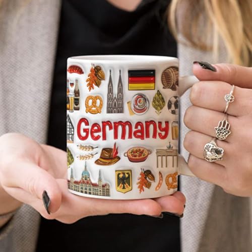 Taza de cerámica Lotacy Germany símbolos coloridos 11oz miniatura 4