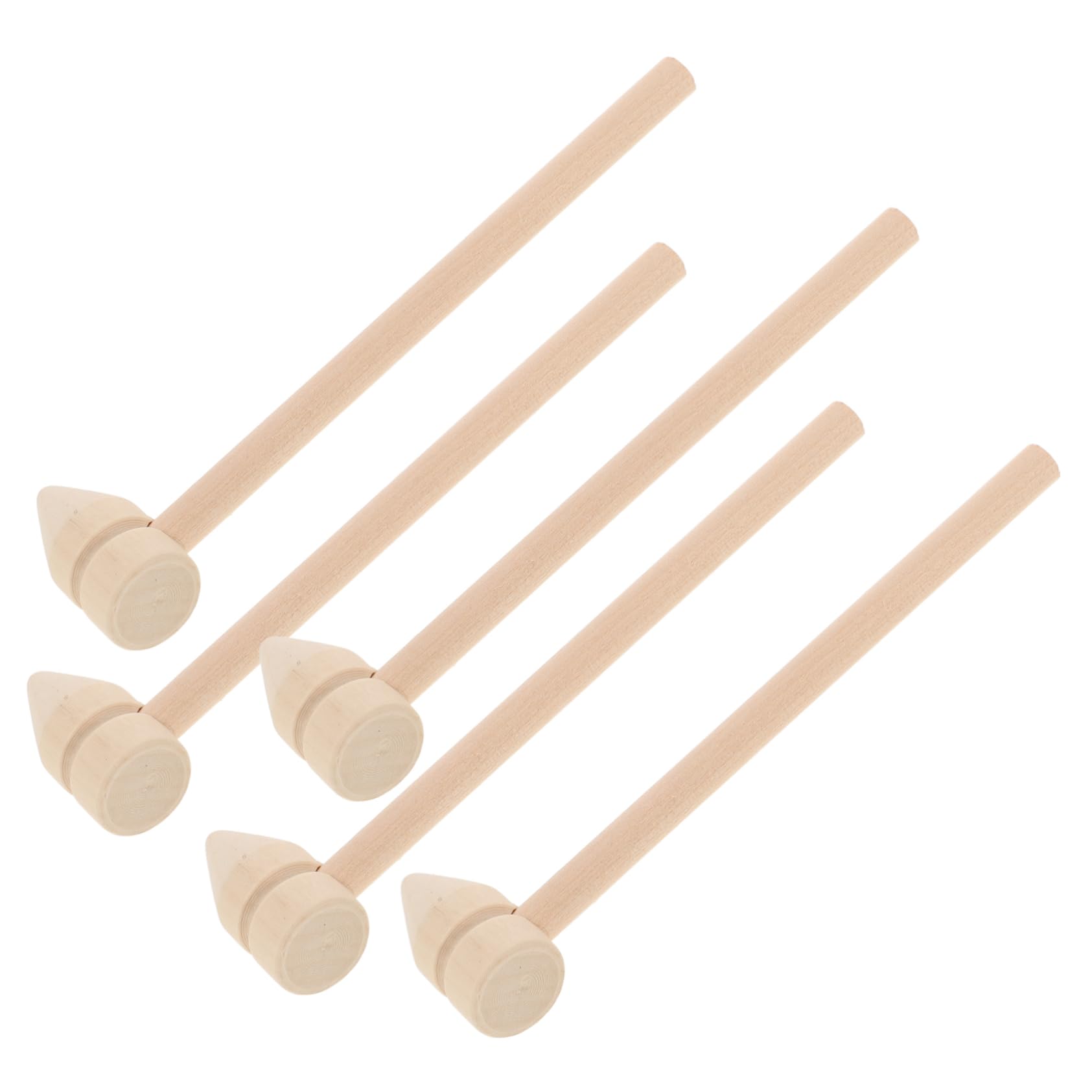 Outanaya 5pcs Mini Wooden Mallets Small Hammers for Crafts Multifunctional Hammer Toy Gavel Boys and Girls Toy