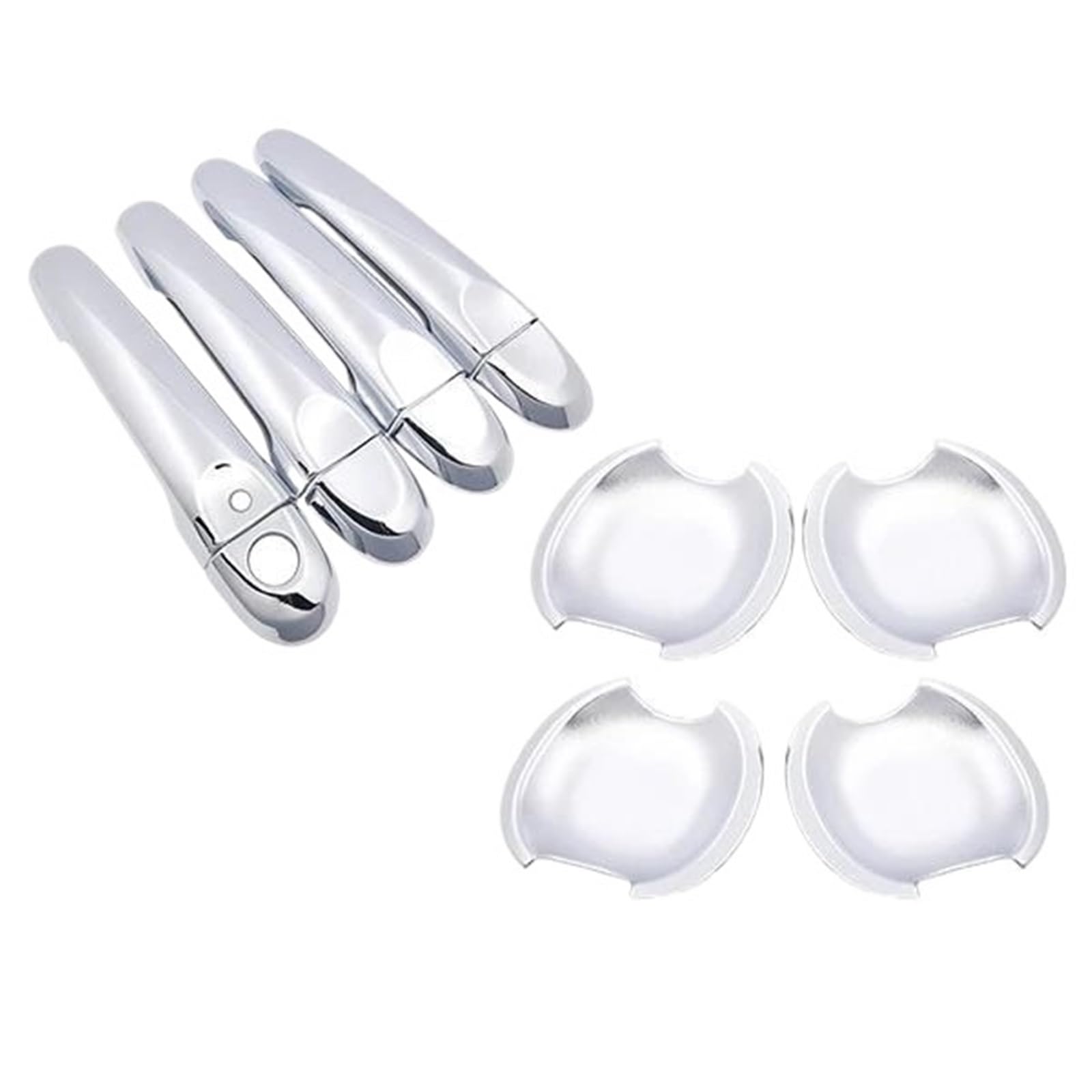 Atgcbcauf Handlebowl 1 Button Chrome Car Door Handle Cover Trim Set Stickers For Nissan For Tiida For Pulsar C12 Mk2 2012-2019 Car Exterior Door Handles
