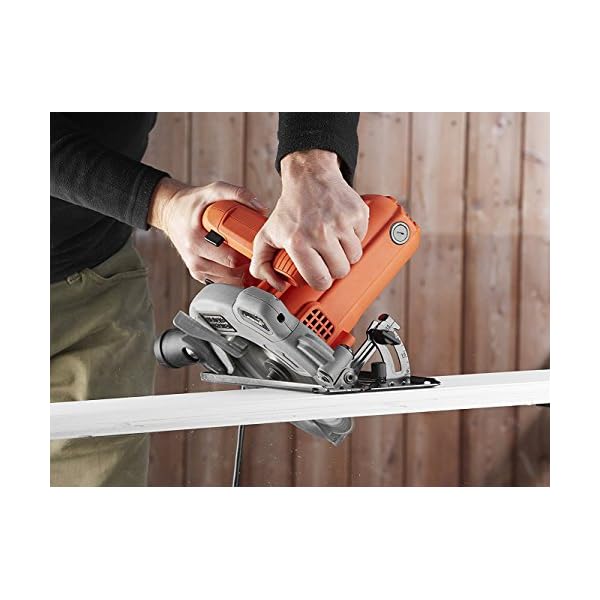 Black+Decker Handkreissäge (1250W, Schnitttiefe 66 mm / 50 mm (90°/45°), mit Parallelanschlag, Durchmesser 190 mm, mit… – Bild 6
