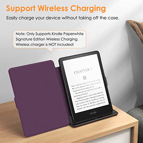 FINTIE-Slimshell-Case-for-68-Kindle-Paperwhite-11th-Generation-2021-and-Kindle-Paperwhite-Signature-Edition-Premium-Lightweight-PU-Leather-Cover-with-Auto-SleepWake-Purple