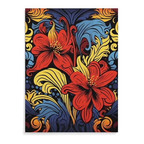 Toile murale rouge et jaune idée cadeau photo pour maman et femme