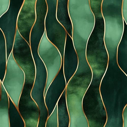 Papel pintado autoadhesivo Patrón abstracto verde azulado dorado verde azulado dorado Papel tapiz adhesivo para sala de estar dormitorio papel tapiz art déco impermeable papel tapiz de vinilo con rev