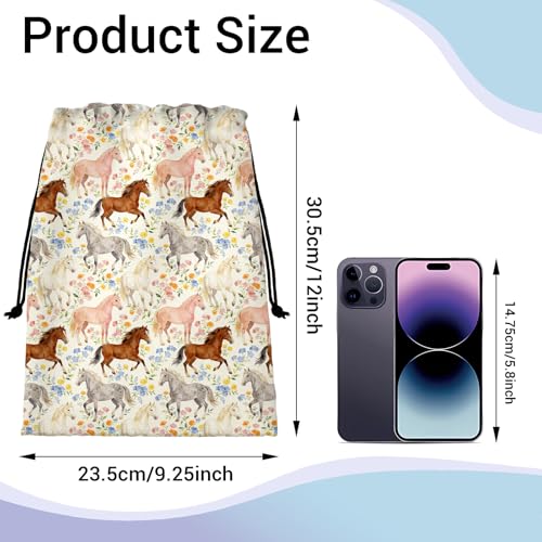 Image of Grip Bag for Gymnast Horse Floral Vintage Gymnastics Drawstring Bag for Travel