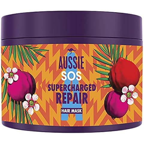 Mascarilla Capilar Aussie SOS de Reparación Supercargada con Superalimentos Australianos Cover