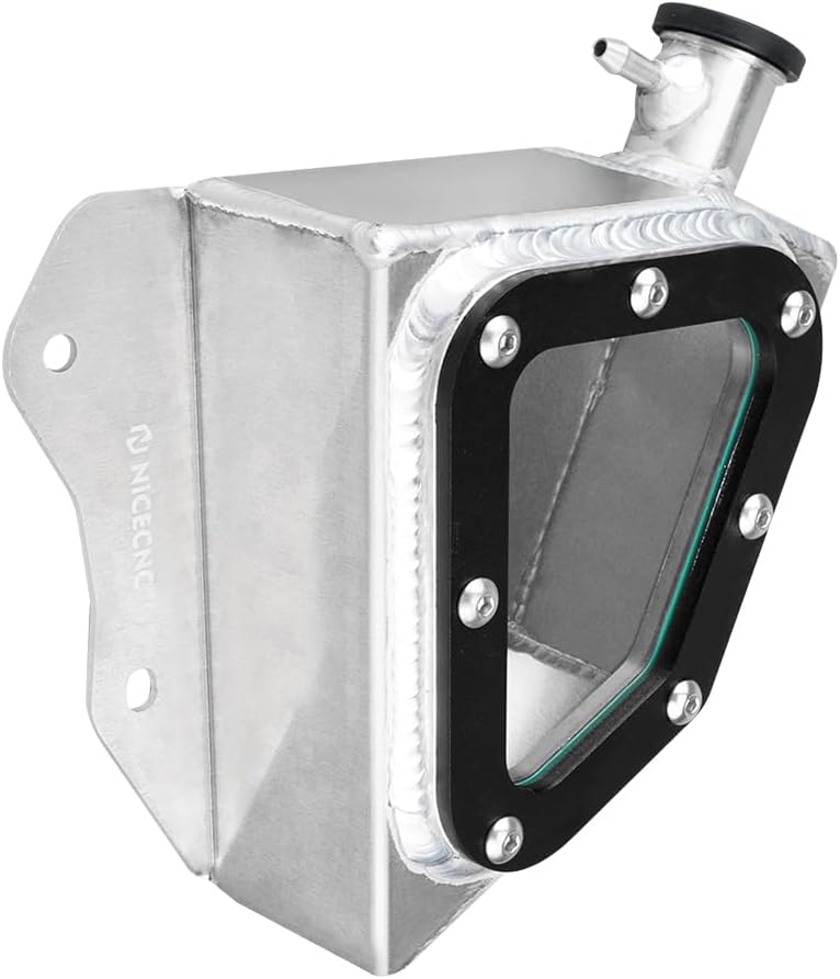 NICECNC Aluminum Radiator Tank, Reservoir Expansion Tank Compatible with Yamaha Raptor 700/700R 2013-2026, Replacement for 1PE-F1871-00-00 Black