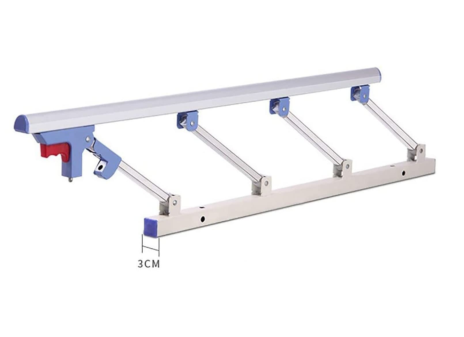 Riel de cama plegable para cama con protector lateral de seguridad para adultos mayores, mango de asistencia para discapacitados, barra de parachoques de metal para hospitales