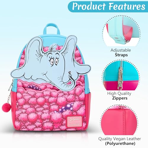 Loungefly Dr Seuss Horton Hears A Who Floral Elephant Double Strap Shoulder Bag Mini Backpack3