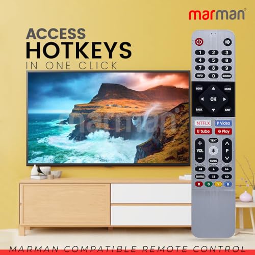 Image of marman Compatible with Skyworth Smart Tv Remote Suitable for 4K LED UHD Television No Voice Command or Bluetooth Connection with Netflix Prime Video YouTube and Google Play Hot Keys Without Pairing
