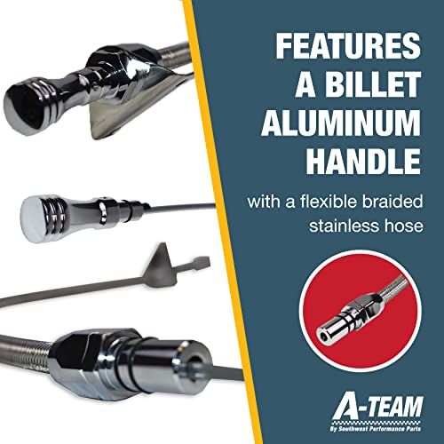 A-Team Performance - Flexible Billet Aluminum Transmission Dipstick - Compatible With Chevy Chevrolet Gm 4L60E Firewall Mount (Includes Filler Tube 29-3/8 Inch) #TOP3