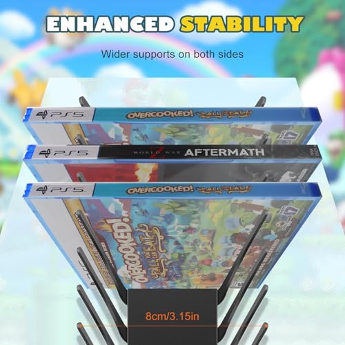Image of 4 Pack Wall Mount DVD Storage Shelf for CD & Video Game Case, Holds 72 Disc