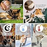 SupRovare 4 Stück Hundesocken Anti Rutsch,Doppelseitig Hundesocke mit Klettverschluss Riemen Leuchtband,Hunde Schuhe Outdoor,Sternenmuster Hundesocken Leckschutz,Hundeschuhe Winter,Hunde Hausschuhe(L)