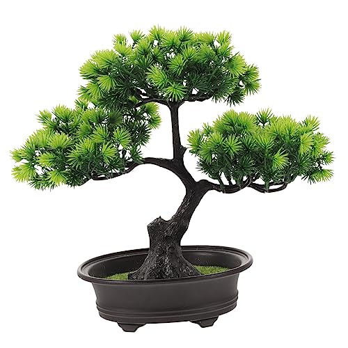 HYTROVE Bonsái Artificial de Pino Realista para Decoración de Interiores Adorno de Escritorio Planta Artificial Maceta Decoración Hogar Bonsái Falso para Recibir Invitados