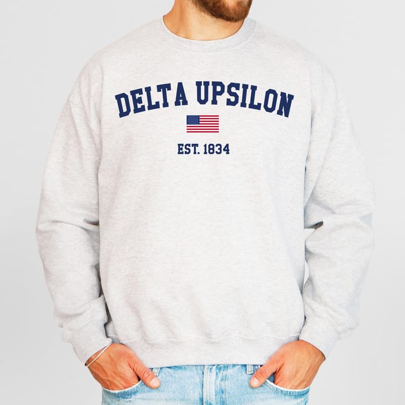Delta Upsilon Sweatshirt - DU USA Flag Fraternity Crewneck Sweatshirt2
