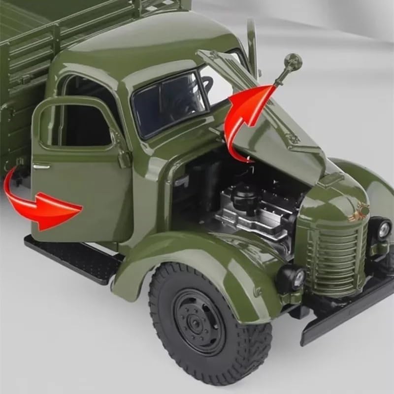 1/32 戦術トラック装甲車両モデル 金属製軍人輸送車両モデル サウンドとライト付き ホームデコレーション(Type2)