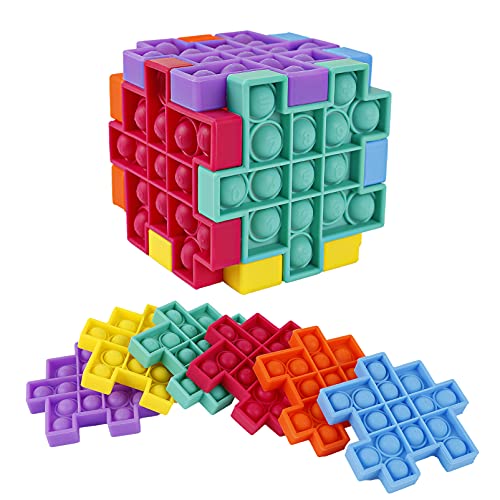 Tesalate Push Bubble Cheap Cool Cute Fun Digits Pops Fidget Sensory It Puzzle Cube Toys Set Pack of 6 Pices for Kid Adult Gift Autism ADHD Asmr Autistic Anxiety Stress Relief