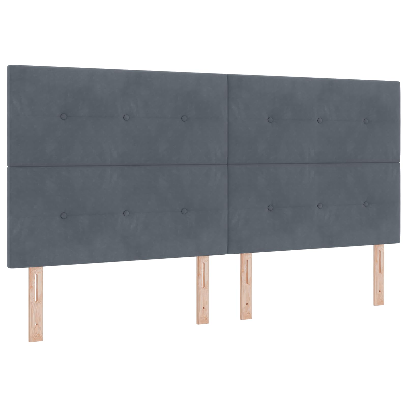 Zagłówek LED, ciemnoszary, 100 cm, aksamitny komplet pościeli z podnóżkiem i bokami, łóżko z wysokim zagłówkiem o eleganckim wzornictwie, pluszowa tkanina poliestrowa, stabilna rama drewniana