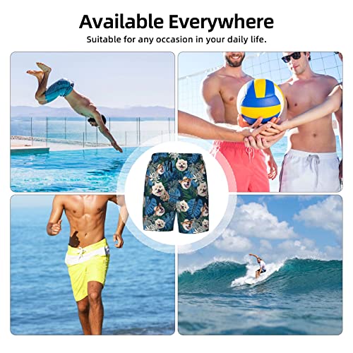Custom Hawaiian Swim Trunks with Face Personalized Photo Men Shorts Customized Novelty Summer Board Short4